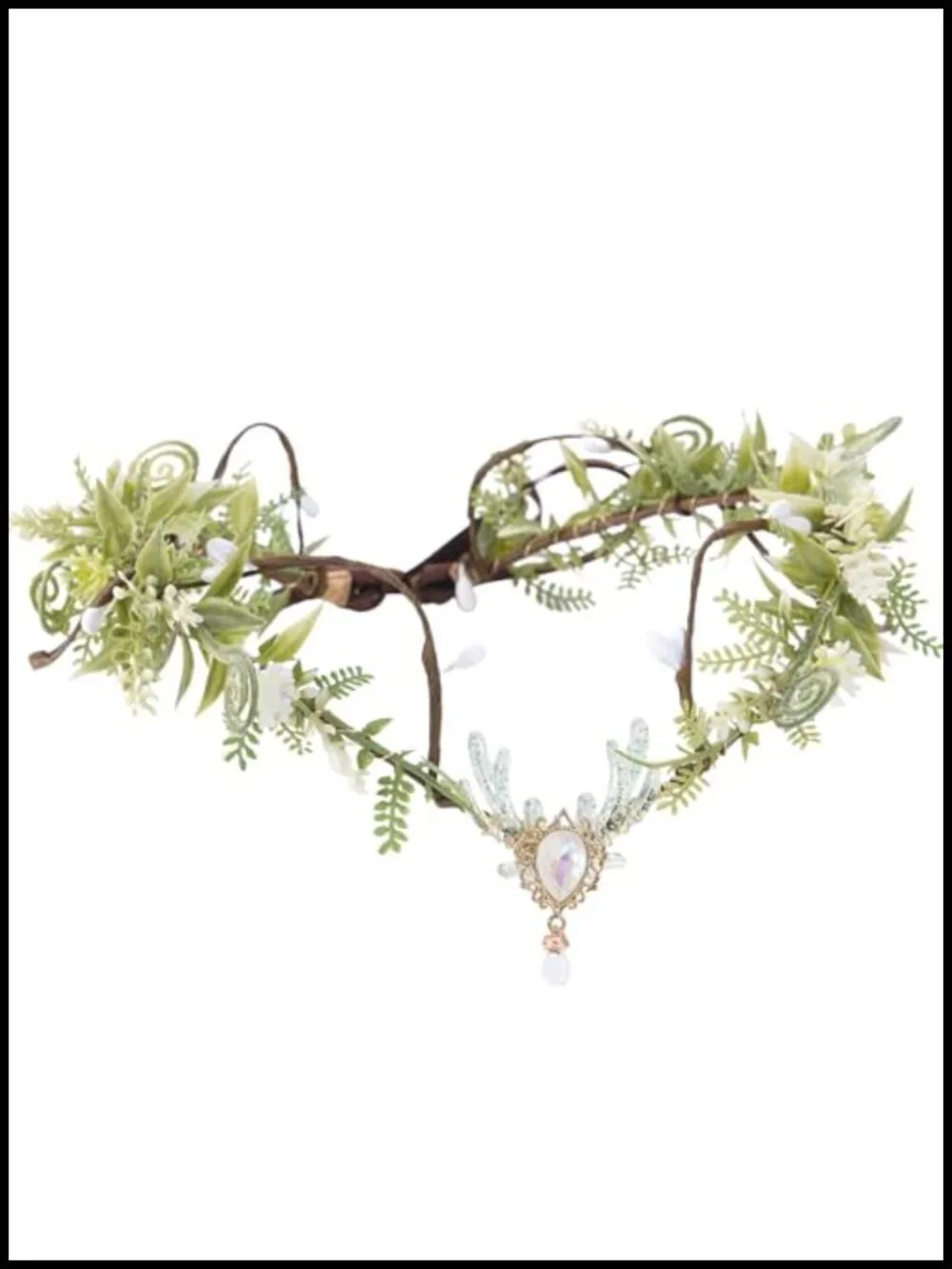 Faux Floral Elf Circlet Crown for Cosplay Renaissance Fairy Woodland